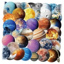 50PCS Transparent Stickers Pack,Aesthetic Solar System Outer Space Planet
