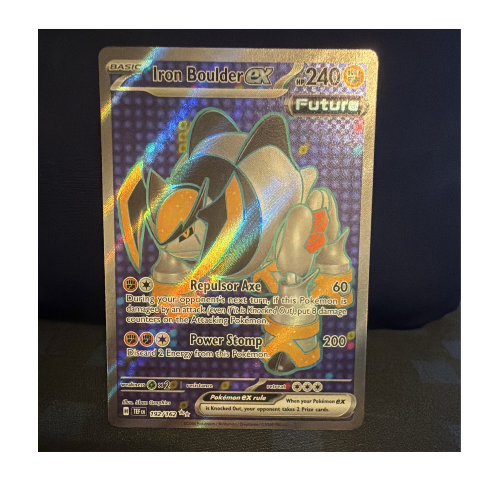 Iron Boulder ex 192/162 Pokémon TCG Temporal Forces UR Full Art Holo NM