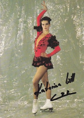 Katarina Witt - Eiskunstlauf  - DDR-Karte - original signiert