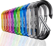 12Pcs Carabiner Clip 3" Small Durable Carabiner Keychain Carabeaner Hooks