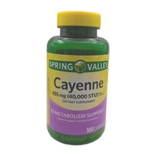 Spring Valley Cayenne 455 Mg ( 40,000 Stu Per Cap) 100 Ct