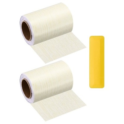 3'' x 16ft Self Adhesive Wood Grain Repair Tape with Scraper, White Oak
