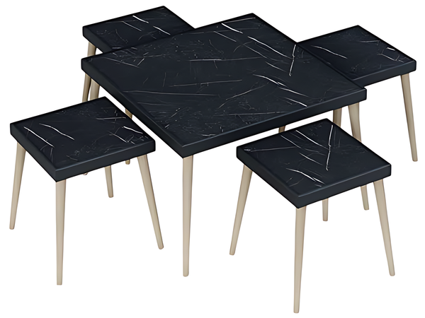 Elegantes Schwarzes Wohnzimmer-Set Aus Holz Mit Modernem Design-image