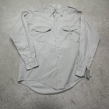 Vintage LL Bean Safari Shirt Mens Medium 15.5 Beige Khaki 80s USA Made