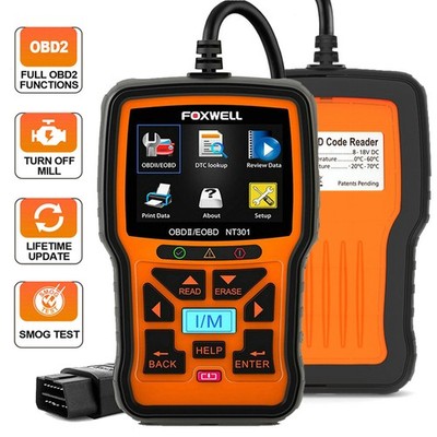 FOXWELL NT301 OBD2/EOBD Scanner - Diagnosegerät für Fahrzeugcodes & Motorwarnung