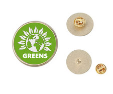 Green Party Lapel Badge Pin - Gold or Silver Plated- UK Politics