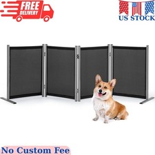 4 Panel Indoor Foldable Dog Fence Freestanding Dog Gate for Stairs Hallways