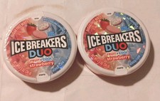  3 Ice Breakers Duo Fruit  Cool STRAWBERRY Sugar Free Breath Mints BB 7/2027 