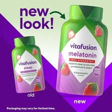 Vitafusion Melatonin Max Strength 10mg Gummy Strawberry Sleep Support 100 Count