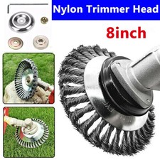 8 Inch Grass Strimmer Head Trimmer Brush For Stihl Steel Wire Wheel Garden Weed