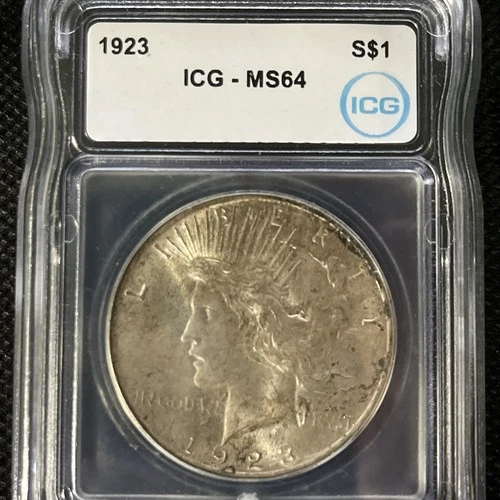 1923 Peace Dollar  ICG MS64 $1 Silver dollar