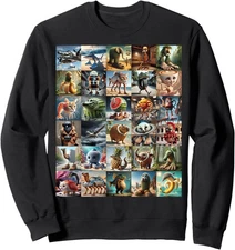 Italian Brainrot Costume Meme Collage Character Unisex Crewneck Sweatshirt