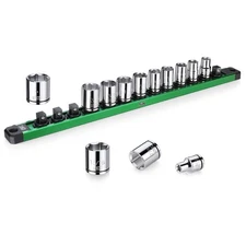 SK 3/8" Drive Socket Set, SAE Sockets, 13-Piece, 1/4" to 1", SuperKrome Finis...