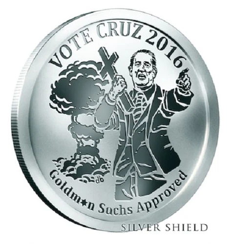 2016 1OZ Vote Cruz Proof Oligarchy Series - Silver Shield Collector Medallion