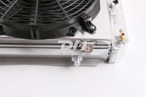 2ROW Aluminum Radiator+SHROUD+FAN For Toyota MR2 Turbo Coupe L4 2.0L 91-95 92 93 - Picture 7 of 12