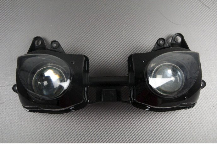 Phare avant KAWASAKI ZX6R finition chrome et verre haute résistance
