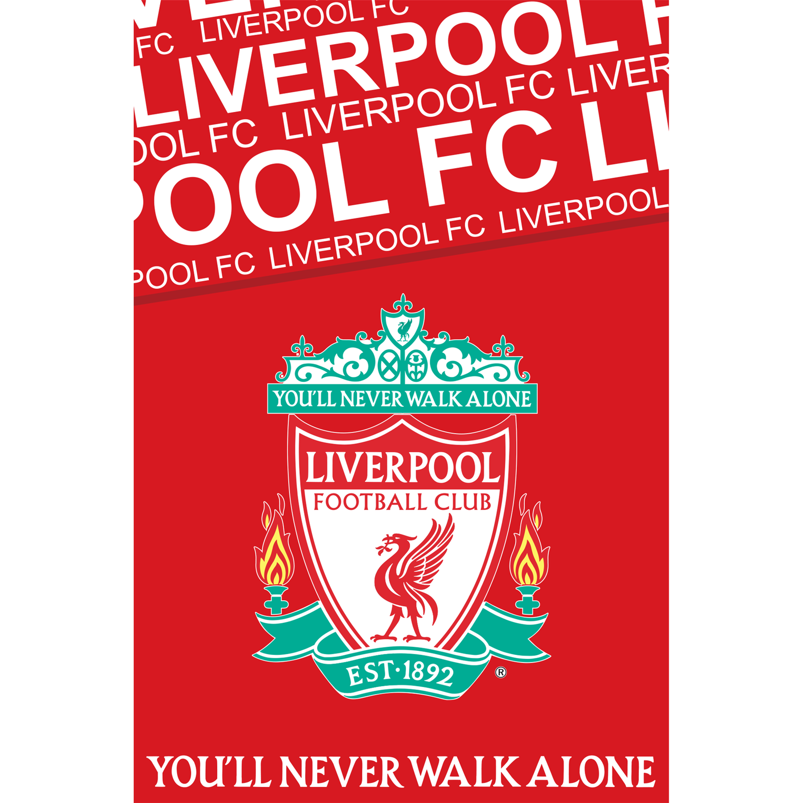 Liverpool Fleece Blanket Throw Super Soft - You'll Never Walk Away 100x150cm
