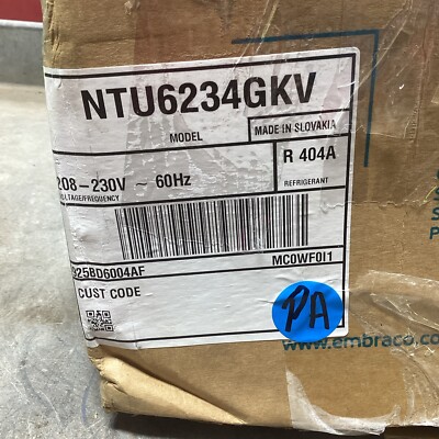 NOB Embraco NTU6234GKV Compressor 925BD6004AF R 404A 208-230V 60Hz