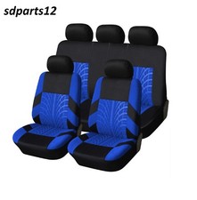 Opel Zafira Astra Vectra Fodere Copertura Sedili Blu - Nero 9 Pz Tessuto