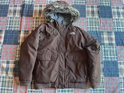 The North Face Goose Down Hyvent Jacket Coat w Faux Fur Trim on Hood Girls  Sz XL