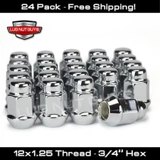 Lug Nuts Bulge Acorn 12x1.25 Chrome 24 Piece Set