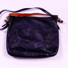 Sandro Black Leather Hobo Shoulder Handbag Gold Hardware Orange Sa907h $490