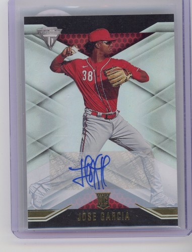 2021 Panini Chronicles Jose Garcia Auto Titanium Autographs #5 Cincinnati Reds