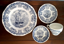 Historical Ports of England Plate Bowl Cup Saucer LOT Place Setting VTG Dishes