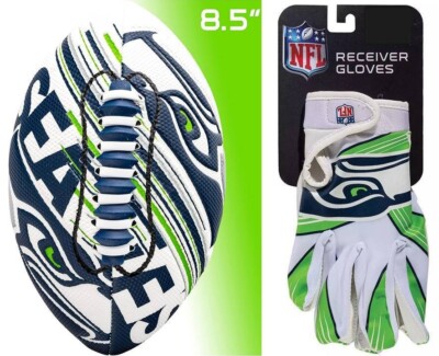 Seattle Seahawks Kids NFL Spacelace Air Tech Football & Gloves