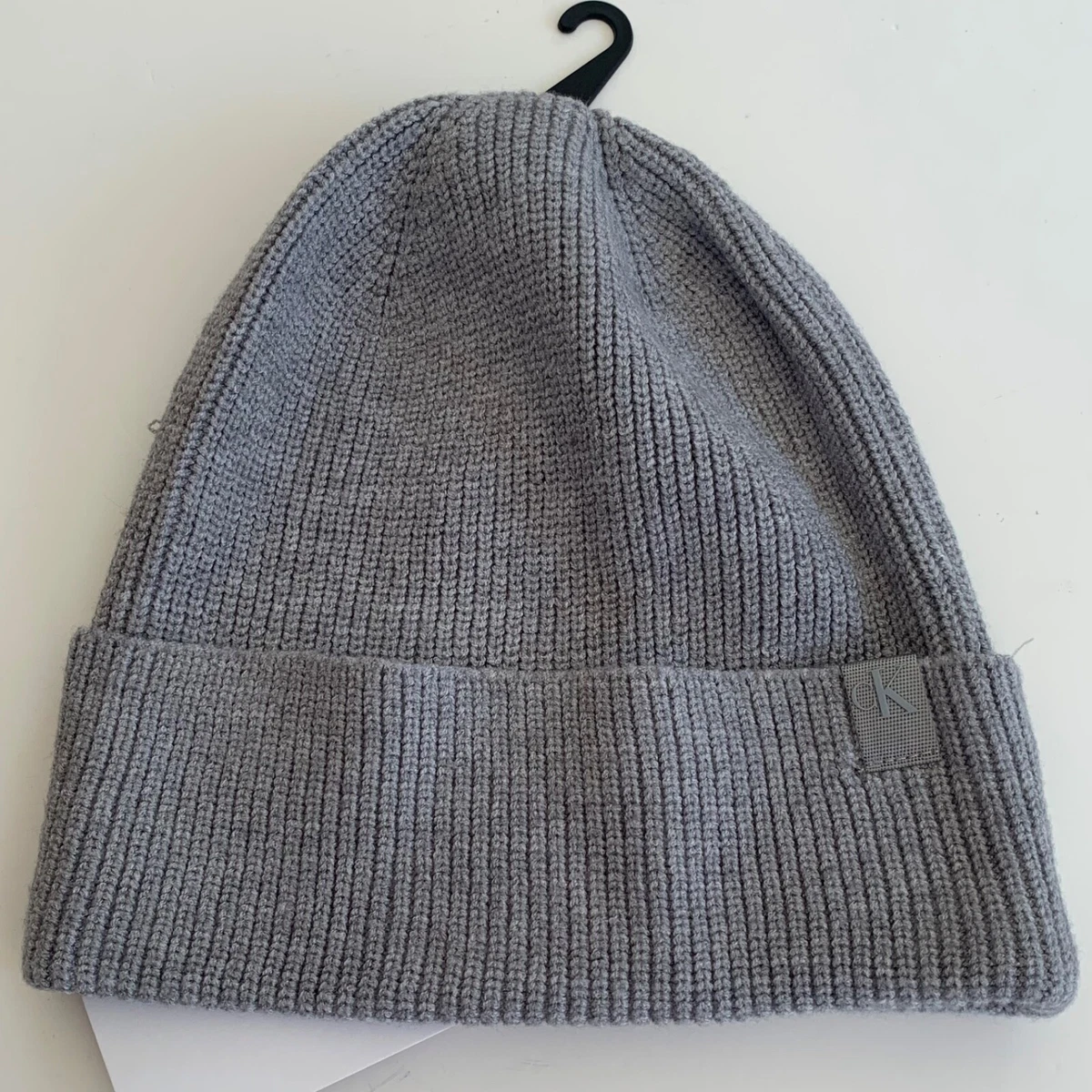 New Calvin Klein Hat Women’s Winter Gray Lined Cuffed Knit Beanie Hat Casual Calvin Klein Women`s Faux Fur Cable Knit Pom Pom Beanie (as1  main image 2