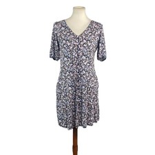 Maurices Womans Floral Button Down Dress Size S Short Sleeves Has Pockets