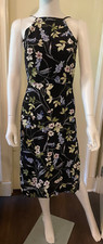 Reformation Black Floral Dress Spaghetti Strap Backless Size S