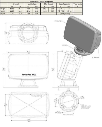 NavPod PP4900-11 PowerPod Pre-Cut for Garmin GPSMAP 1042xsv/1022xsv/1022 - Picture 2 of 2