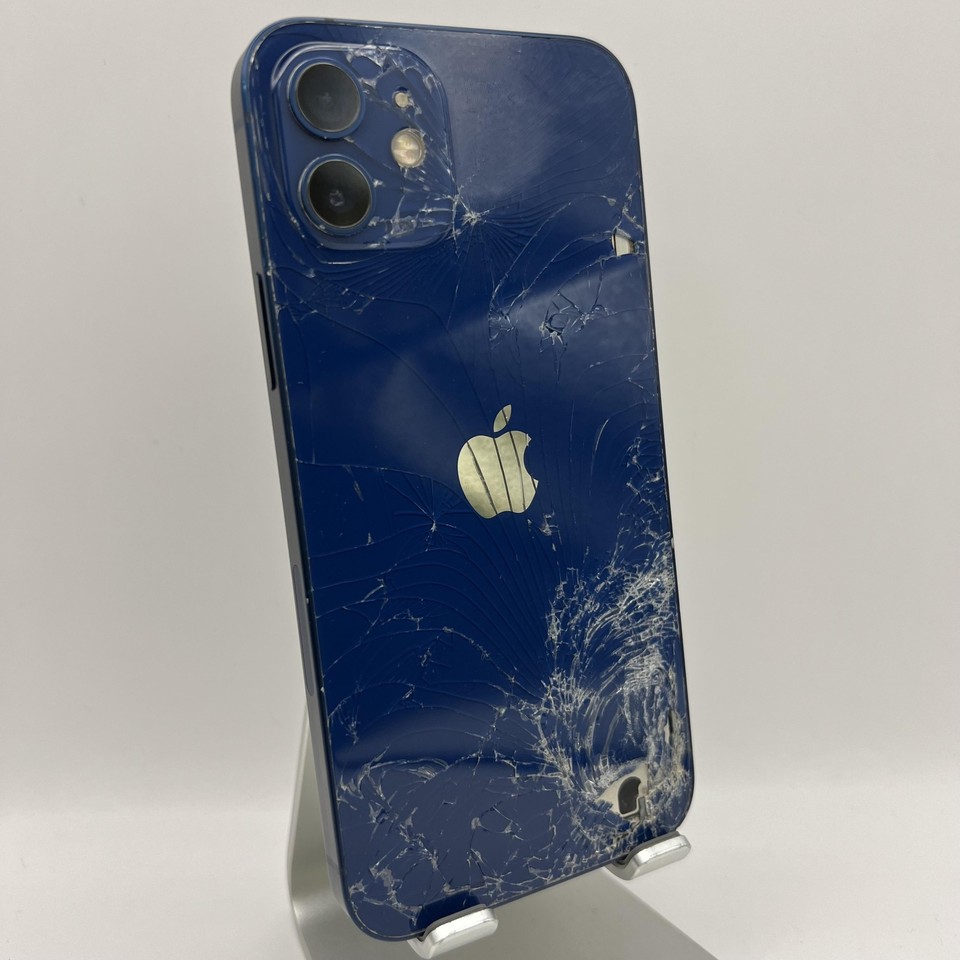 Apple iPhone 12 Blue 128GB AT&T Very Good Condition w/ Cracked Back