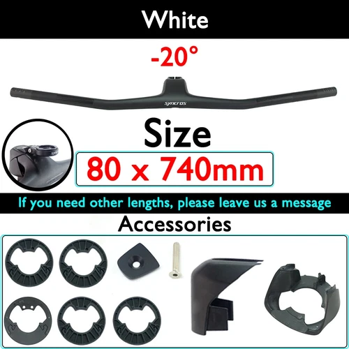 Full Carbon MTB Bicycle Integrated Cockpit Handlebar 740-780mm -20° UD Matte - Picture 21 of 48