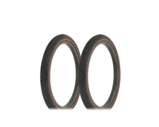 PAIR OF BLACK/RED PIN LINE BMX ALTALINE TIRE BIKE 20" X 1.95" SEM-SLICK BICYCLE