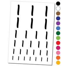 Number 1 One Felt Marker Font Temporary Tattoo Water Resistant Set Collection