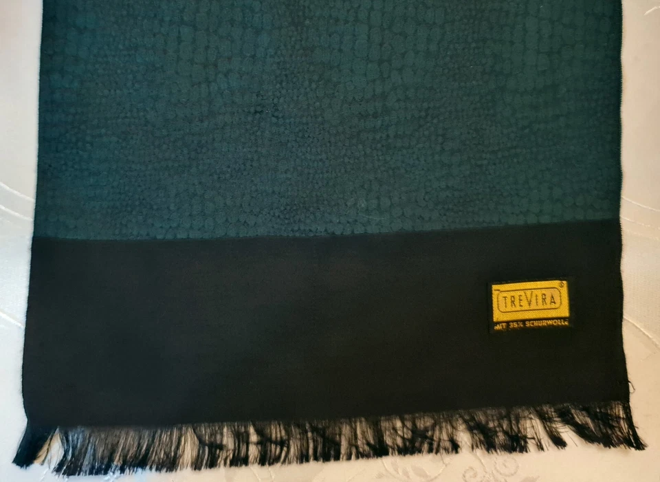 Bufanda Alemania Vintage Auténtica Trevira Arte Animal Verde Mezcla Lana Larga Para Hombre Foto 2 de 3