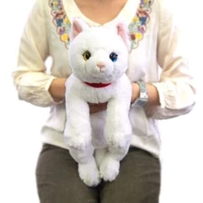 Sun Lemon Lap-Sized Fluffy Odd Eye White Cat Plush Toy M 47cm Knee Series Japan
