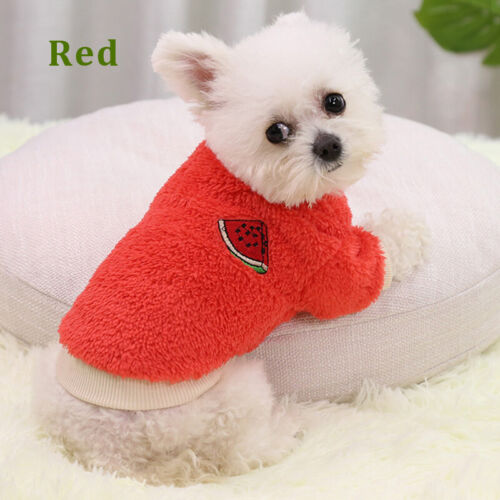 Warm Winter Dog Clothes Soft Fleece Jacket Pet Coat Sweater Puppy Cat Jumper - Picture 18 of 25