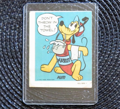 Vintage Original Walt Disney Productions 1970's Sticker Card Pluto Don't Throw