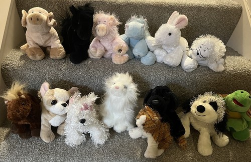 Webkinz Plush Lot Cheeky Dog Hippo Pig Chihuahua Black Lab Black Horse 14 Pets - Picture 2 of 7