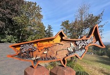 Salmon Layered Wood Art - 3D Art - Handcrafted in Oregon, USA