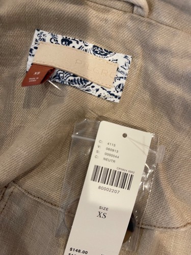 Anthropologie Pilcro Beige Linen Double-Breasted Blazer, XS, NWT - Picture 10 of 10