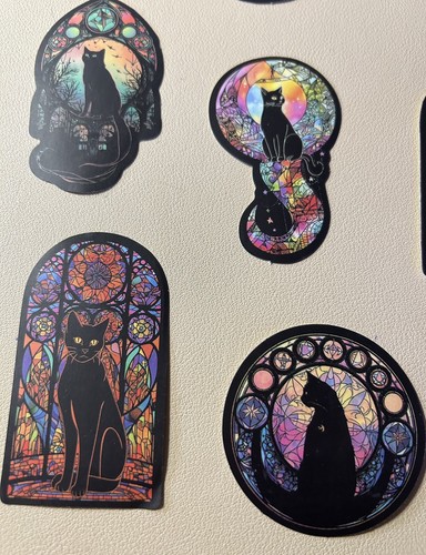 50 Piece Gothic Style Cat Tarot Stickers Great Gift Idea Or Stocking Filler! - Picture 2 of 4