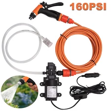160PSI Washdown Wash Pump Kit Electric DIY Car Washer Cleaner Sprayer 12V Tool