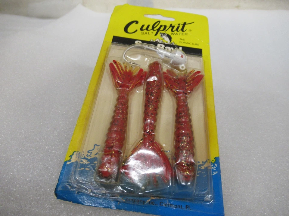 Винтажная новая рыболовная приманка на карте Culprit Sea Ray I Red Sparkle Bloody Mary 4 дюйма - Изображение 2 из 4