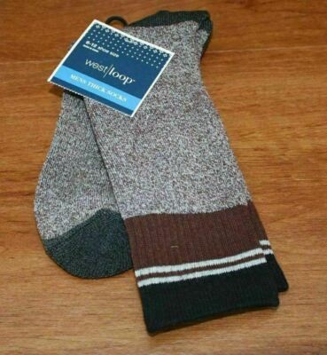 West Loop Men's Thick Socks Shoe Size 6 - 12 Brown