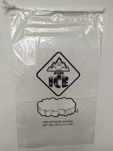 10 LB LBS Commercial Ice Bag Bags Drawstring 10/25/50/100/150/200/.../500/1000 - Picture 8 of 11
