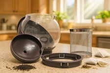 Premier Housewares Lucky Pot Multi Function Teapot Modern Glass & Plastic Design